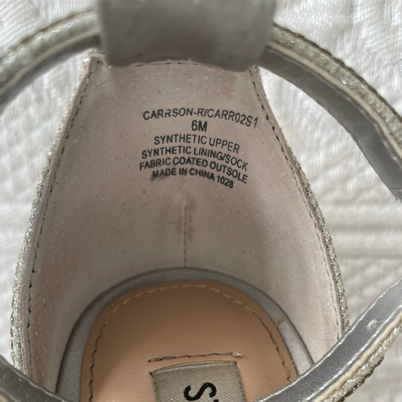 Steve Madden Carson-R Crystal Rhinestone Ankle Strap Open Toe Heels Silver 6 - Picture 10 of 13